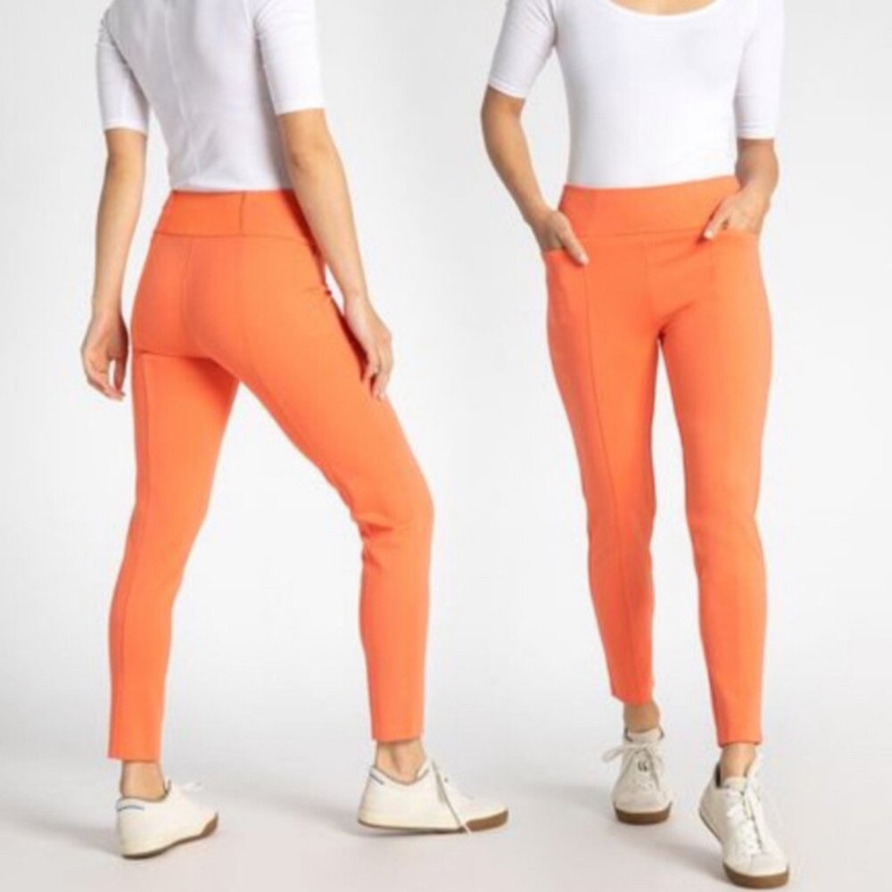 Betabrand Powder Down Skinny Leg Pants Coral Size S